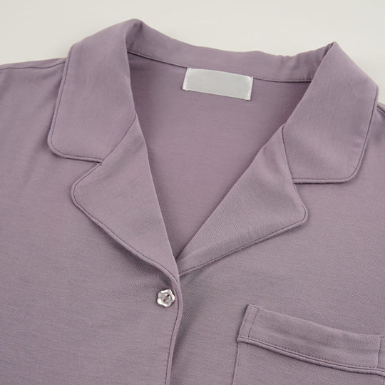 Private Label Modal Pajama & Shorts Set With Piping, Gift Box Sleepwear Factory-2516830151