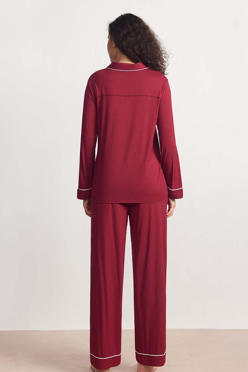 Private Label Piped Pj Sets,Bulk Lyocell Nighty Supplier