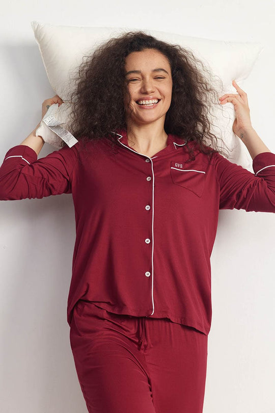 Private Label Piped Pj Sets,Bulk Lyocell Nighty Supplier