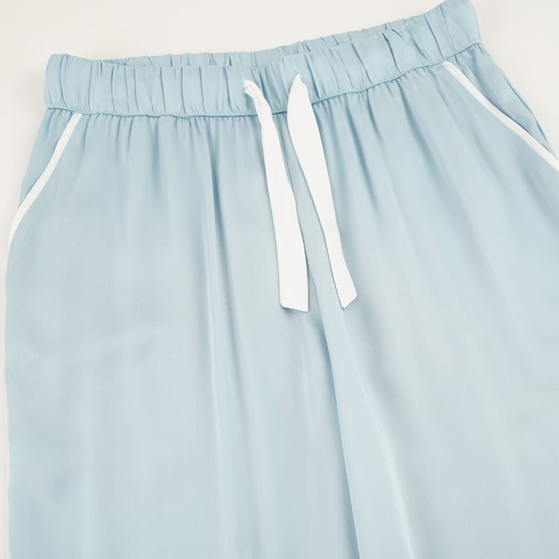 Private Label Ruffle Bamboo Satin Long-Sleeve Pajama Set Factory-2517190209