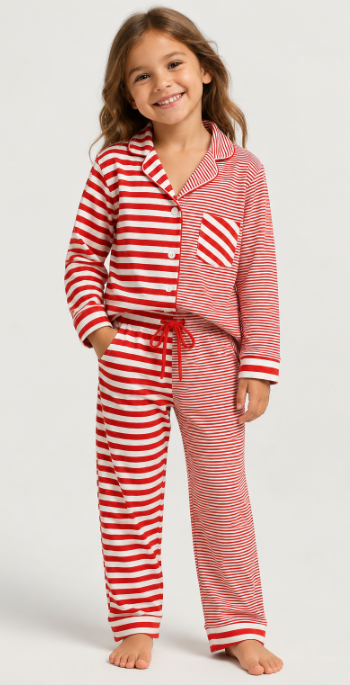 Private Label Striped Pajama Sets, Christmas Family Pajama Sets