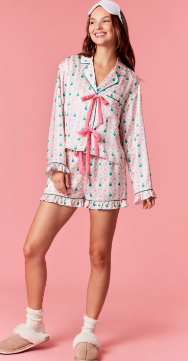 Private Label Sweet Tie-Detail Pajama Set