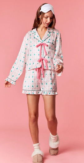 Private Label Sweet Tie-Detail Pajama Set, Girls&