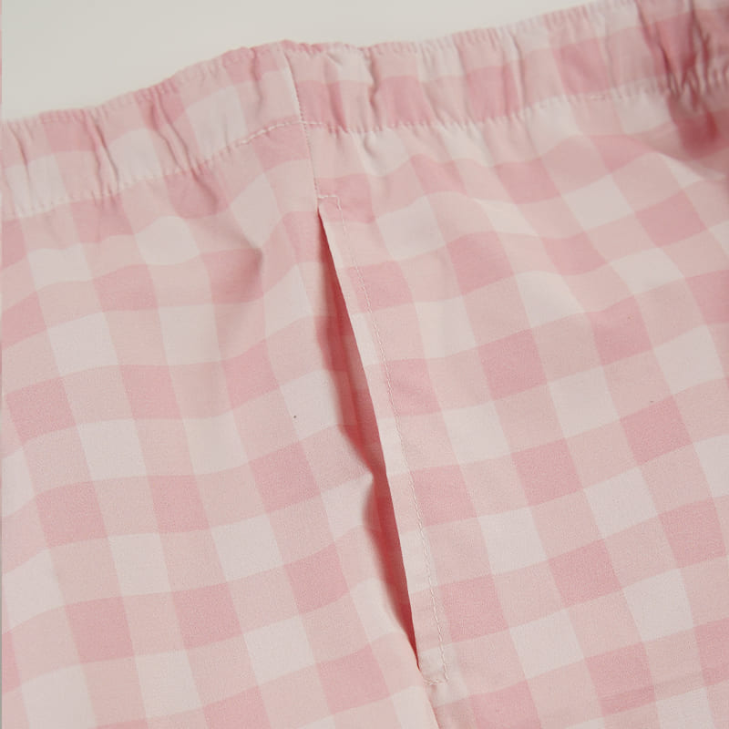 Private Label Girls' Contrast Trim Cotton Short-Sleeve Pajama Set Factory-2515580023