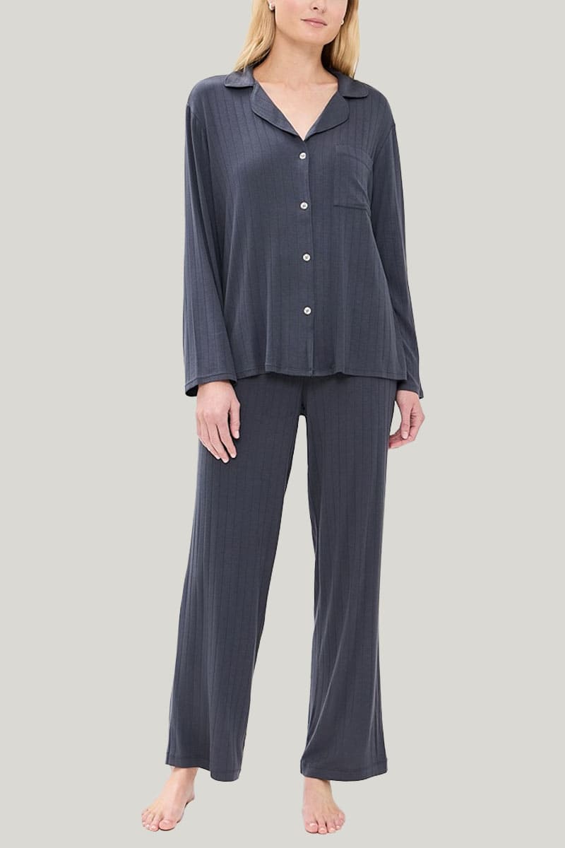 Private Label Soft Long Sleeved Bamboo Fabric Pjs Set 