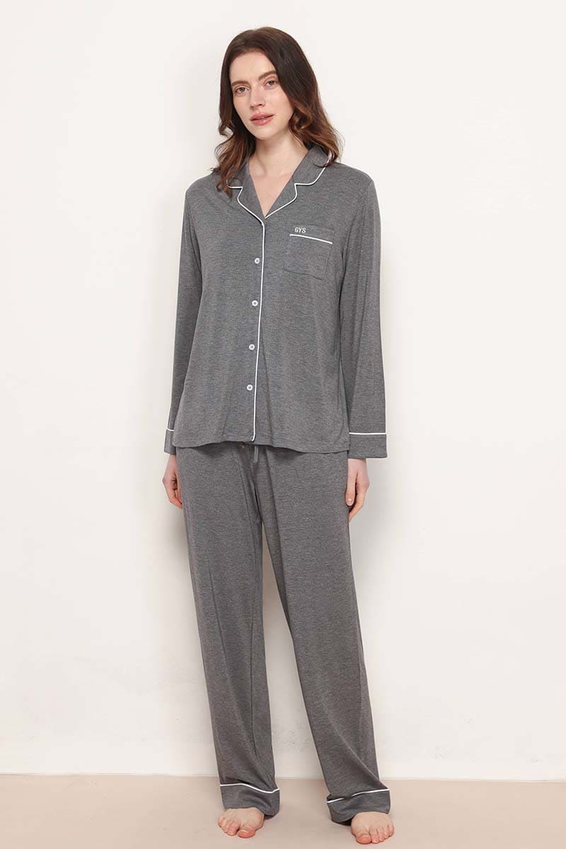 Private Label Piped Pj Sets,Bulk Lyocell Nighty Manufacturer