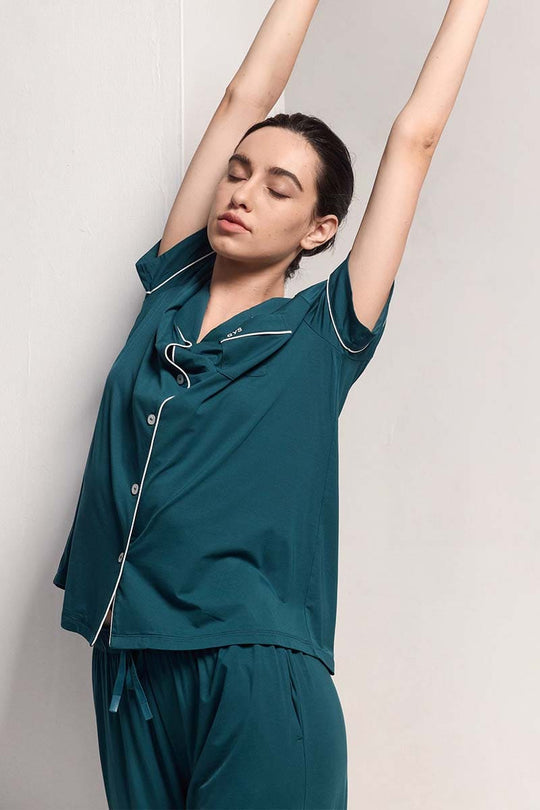 Private Label Soft Short-Sleeve Pajama Set Lyocell Nighty Supplier