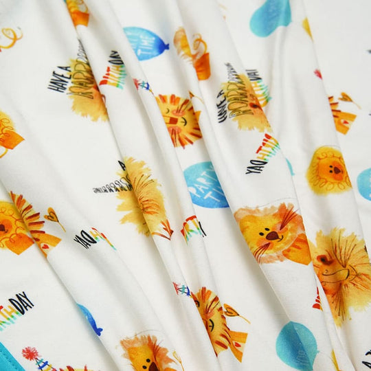 Soft Breathable Bamboo Viscose Newborn Blanket Swaddle Lion Print-2315580176