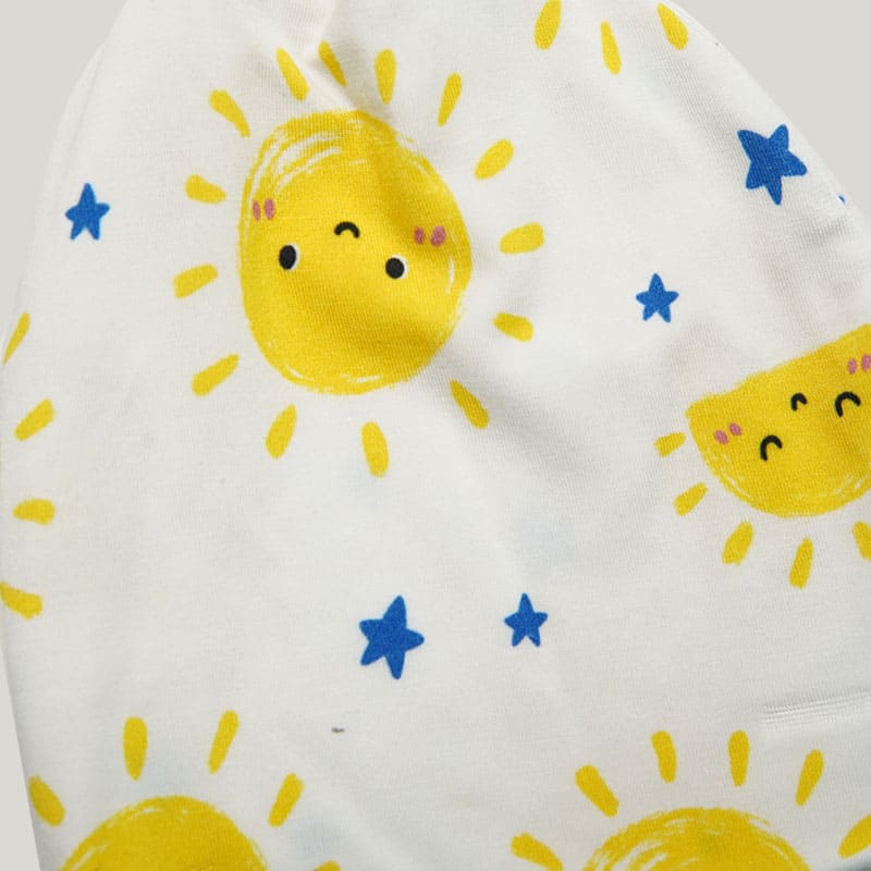 Soft Breathable Bamboo Viscose Newborn Blanket Swaddle Three-Piece Set Smiling Sun Pattern-2416340033