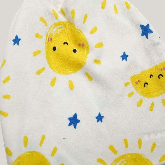 Soft Breathable Bamboo Viscose Newborn Blanket Swaddle Three-Piece Set Smiling Sun Pattern-2416340033
