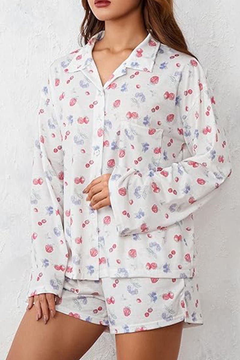 Private Label Tencel Long-Sleeved Shorts Women'S Pajamas Set