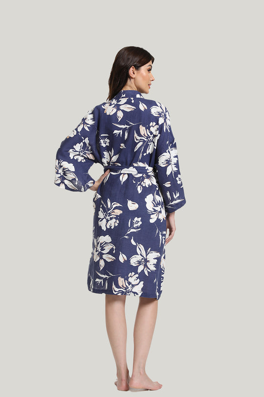 Tie Kimono Woven Bathrobe Lazy Vacation Style-2211820178