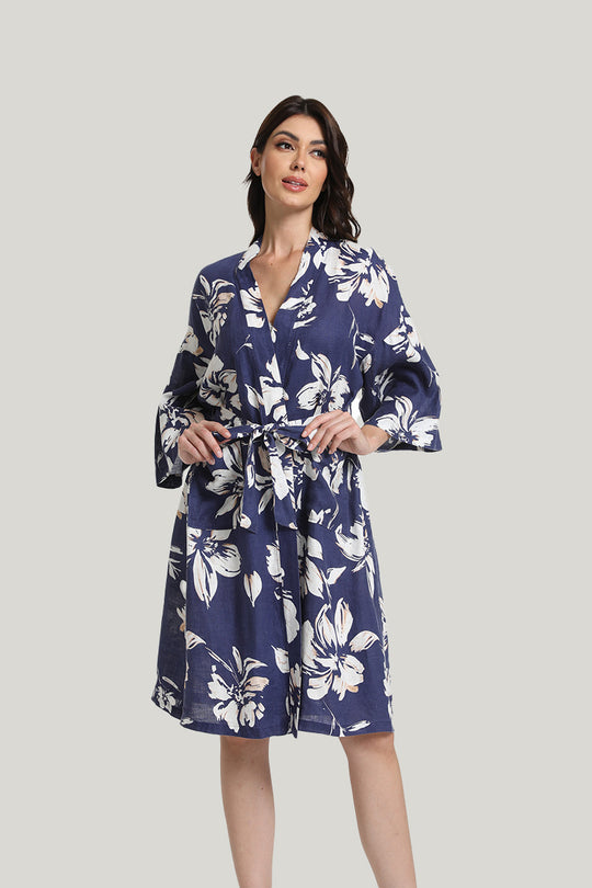 Tie Kimono Woven Bathrobe Lazy Vacation Style-2211820178