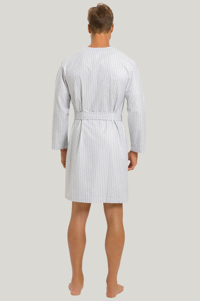 White Cotton Robes With Stripes And Letters