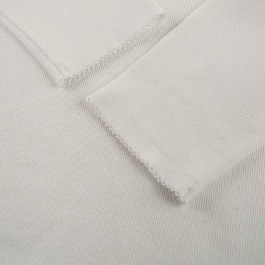 White Rib-Knit Button-Front 2-Piece Pajama Set Factory-2516830103