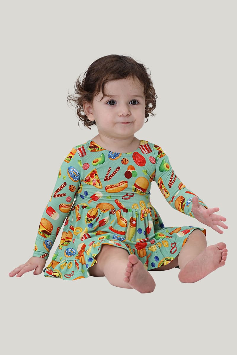 Wholesale Baby Bodysuits Dresses, Bulk Toddler Printed Dress Factory-2416520251