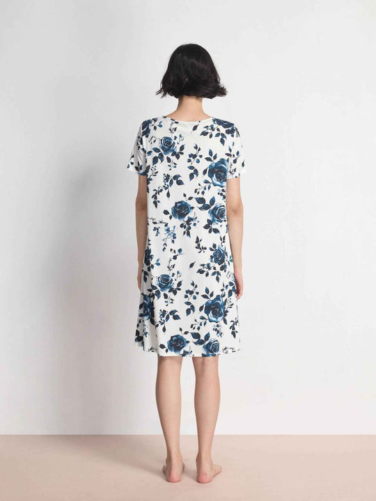 Wholesale Bamboo Lace-Trimmed V-Neck Lounge Dress Manufacturers