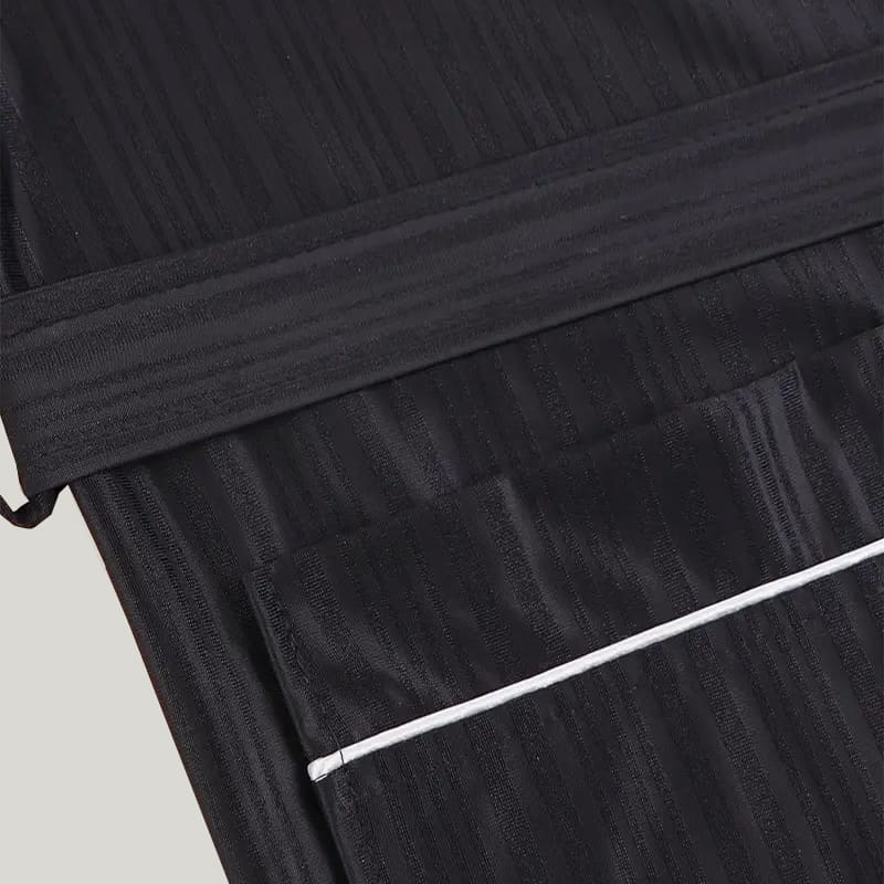 Comfortable And Breathable Men'S Welt Robe, Classic Sleepwear With Tie Waist