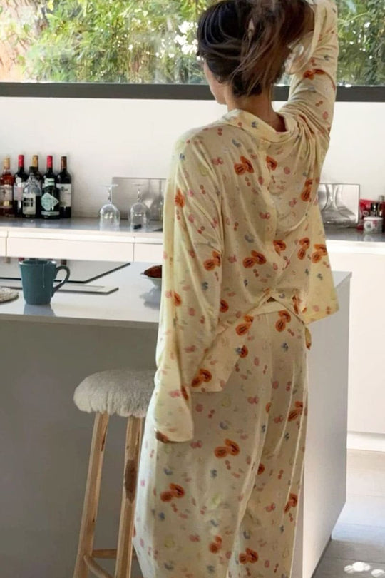 Private Label Tencel Women'S Pajamas Set, Women'S Fruit Print Pajamas Wholesale Manufacturers