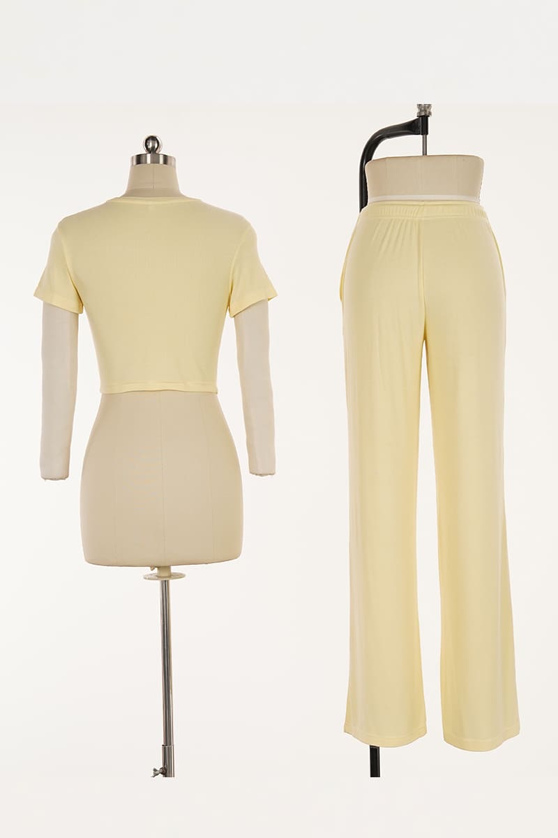 Women'S Knitted Short-Sleeved Long-Pants Pajama Set With 97% Bamboo Factory-2513670193