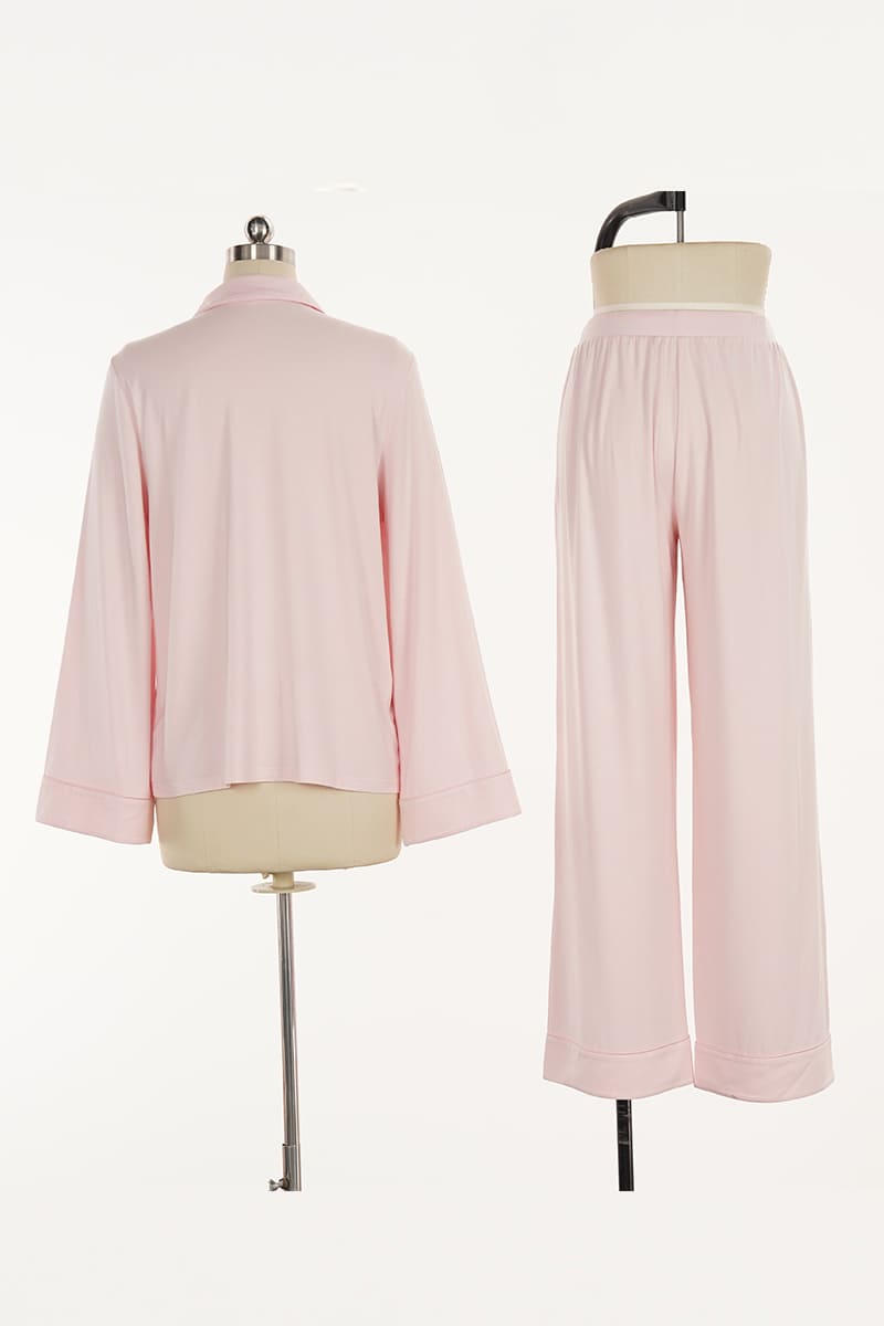 Women'S Knitted Short-Sleeved Long-Pants Pullover Set Made Of Lenzing Modal Factory-2513670194