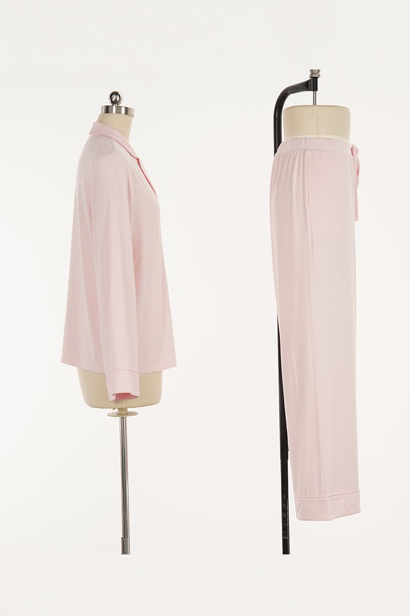 Women'S Knitted Short-Sleeved Long-Pants Pullover Set Made Of Lenzing Modal Factory-2513670194