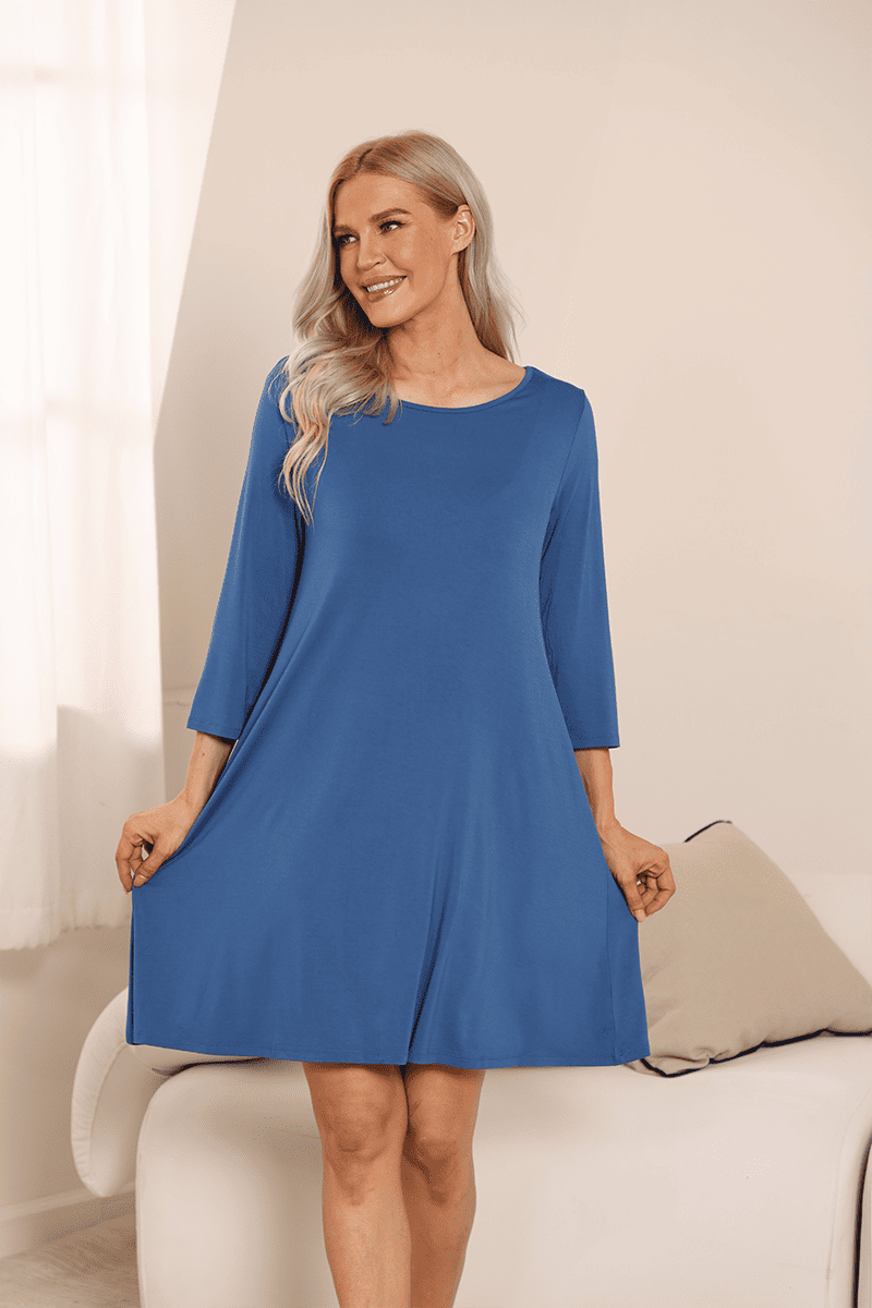 Women'S Long-Sleeved Bamboo Nightgown-2315500311