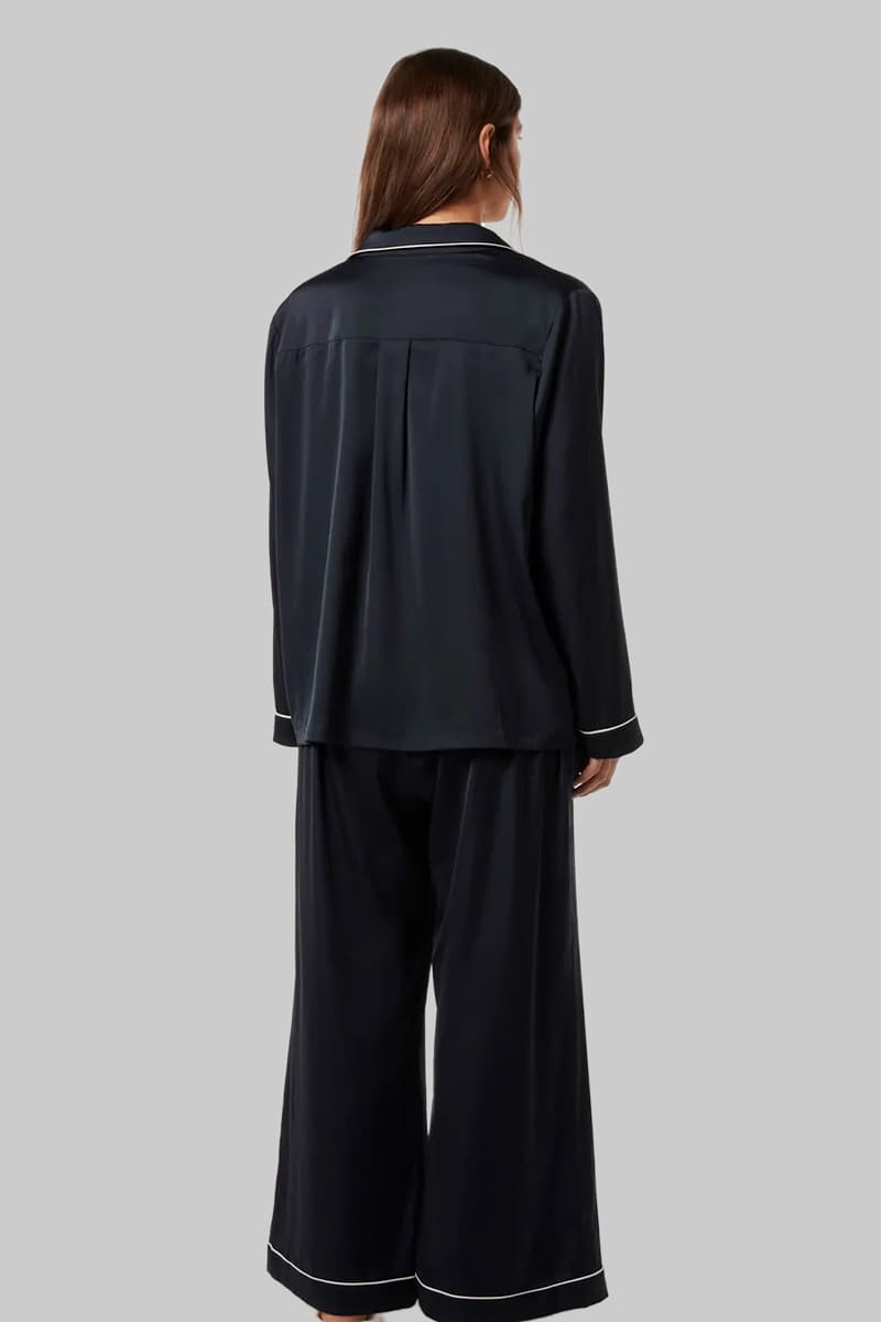 Women'S Long Sleeve Long Pants Piped Pj Sets Factory