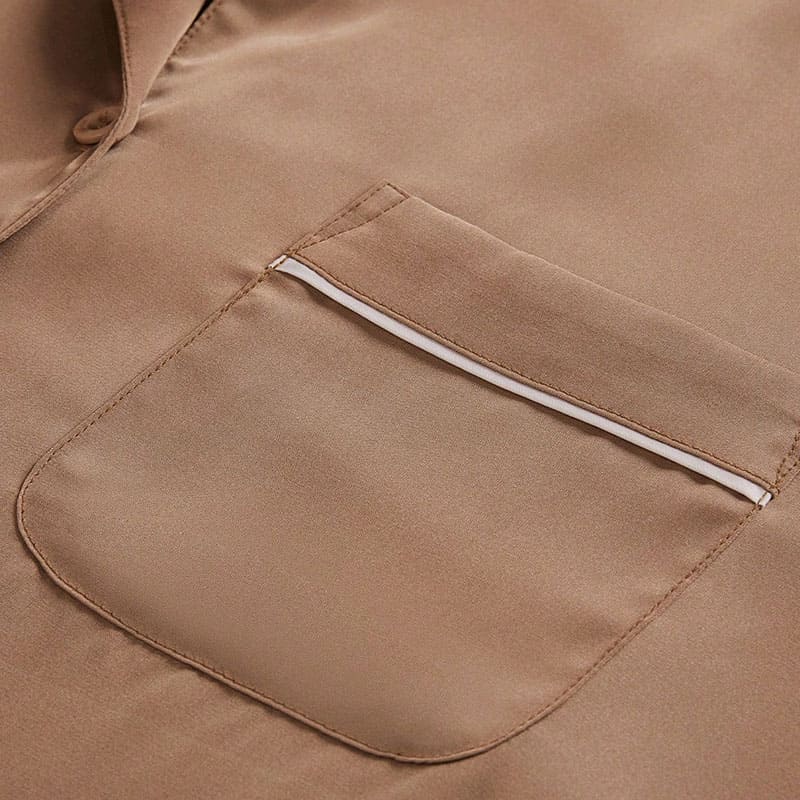 Women'S Satin Piped Pajamas Set Custom And Wholesale, Pajamas Set Manufacturing Supplier