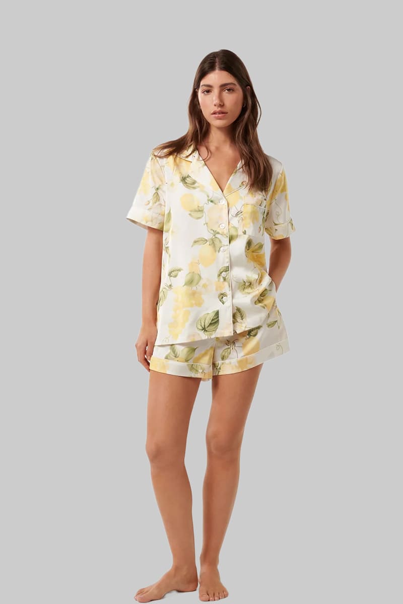 Women'S Solid Color Short Sleeve Short Pants Piped Pj Sets