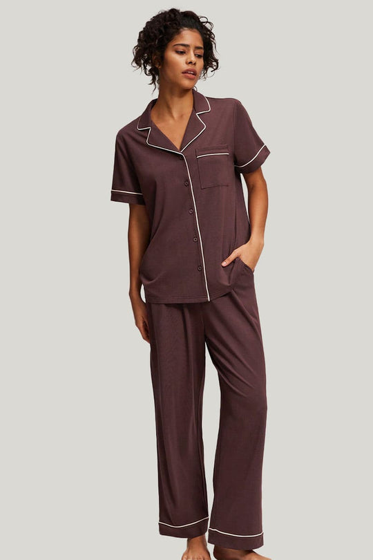 Women'S Softest and Coziest Piping Pajamas Custom and Bulk, Luxury Bamboo Piped Pajamas Wholesale Manufacturer