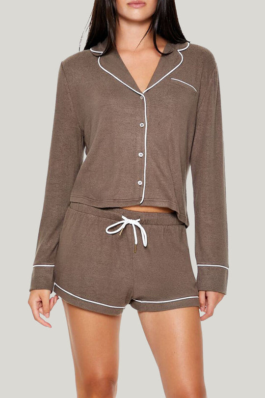 Women'S Natural Bamboo Viscose Piped Pajamas Set Custom And Wholesal