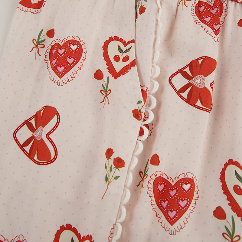 Women’S Woven Bamboo Satin Short-Sleeve & Shorts Set Factory-2517830035