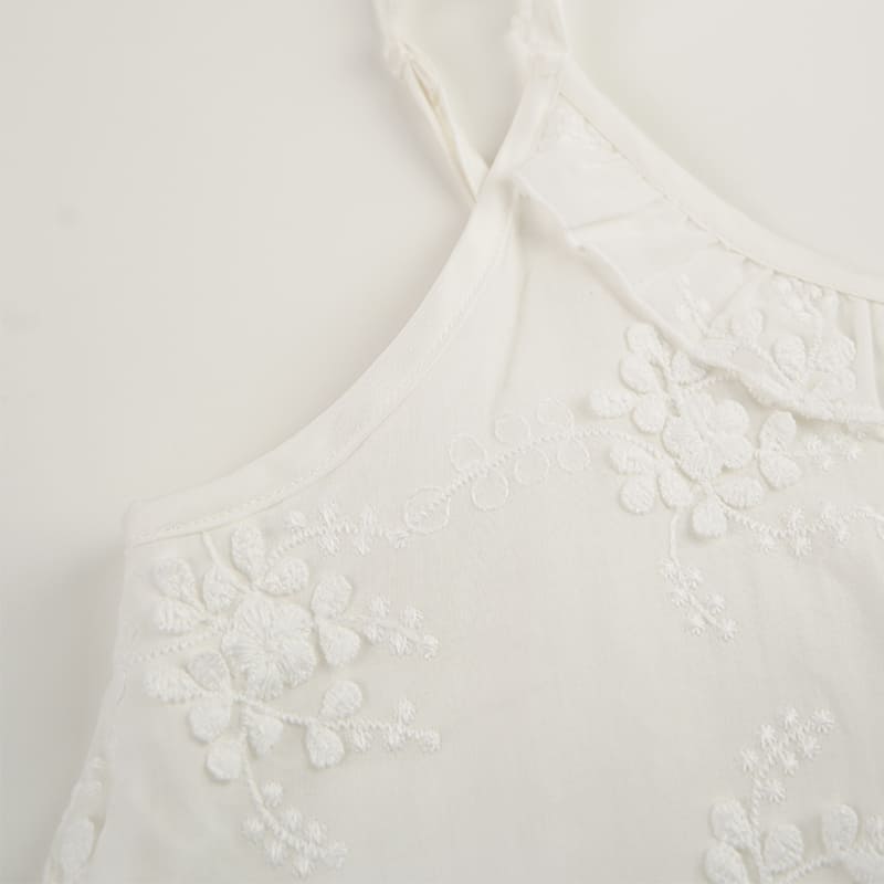 Women’S Woven Jacquard Cotton Camisole & Shorts Sleep Set Factory-2517190070