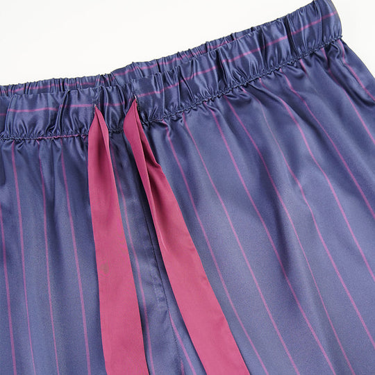 Women'S Woven Long-Sleeved Long-Pants Satin Pajama Set Factory-2413665004