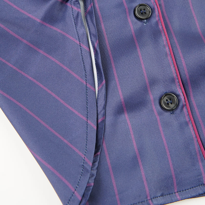 Women'S Woven Long-Sleeved Long-Pants Satin Pj Set Factory-2413665005