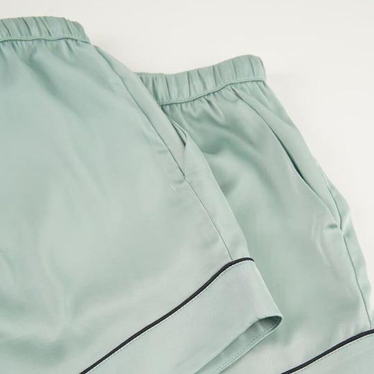 Women'S Woven Short-Sleeved Short-Pants Pajama Set Made Of Satin Factory