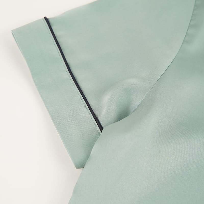 Women'S Woven Short-Sleeved Short-Pants Pajama Set Made Of Satin Factory