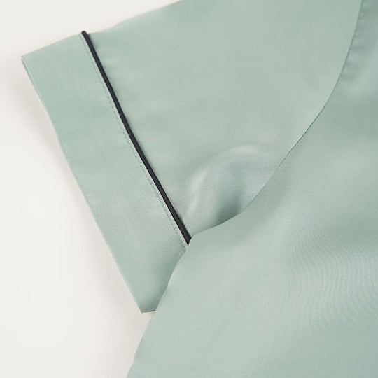 Women'S Woven Short-Sleeved Short-Pants Pajama Set Made Of Satin Factory