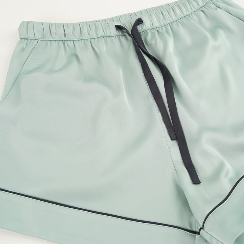 Women'S Woven Short-Sleeved Short-Pants Pajama Set Made Of Satin Factory