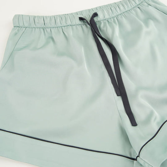 Women'S Woven Short-Sleeved Short-Pants Pajama Set Made Of Satin Factory