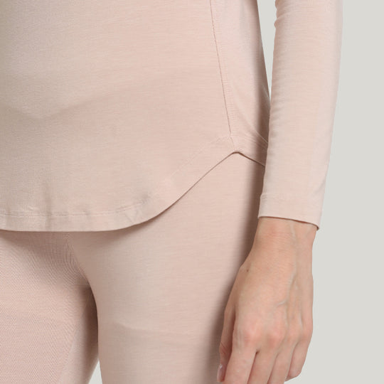 Home Slim-fit Women’s Knit Long-sleeve Long Pants Bamboo Pajamas Set-2315980018