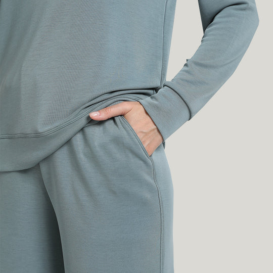 Jogging Sports Women’s Knit Long-sleeve Long Pants Modal Pajamas Set-2311820109