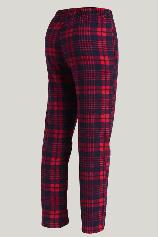 Women'S Ckeckered Print PJ bottoms, Drawstring Elastic High Waist Loose Pants With Pockets