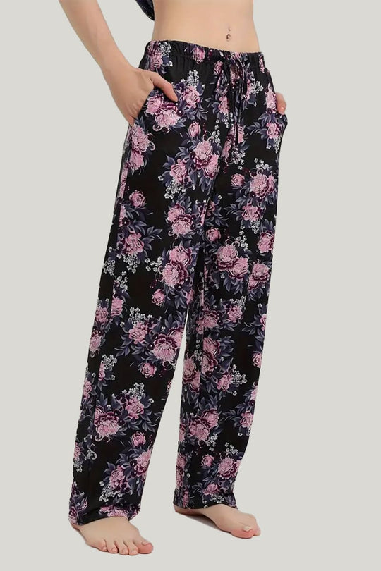Women'S Casual Solid Color PJ Bottoms, Wide Waist Elastic Loose Bloomers