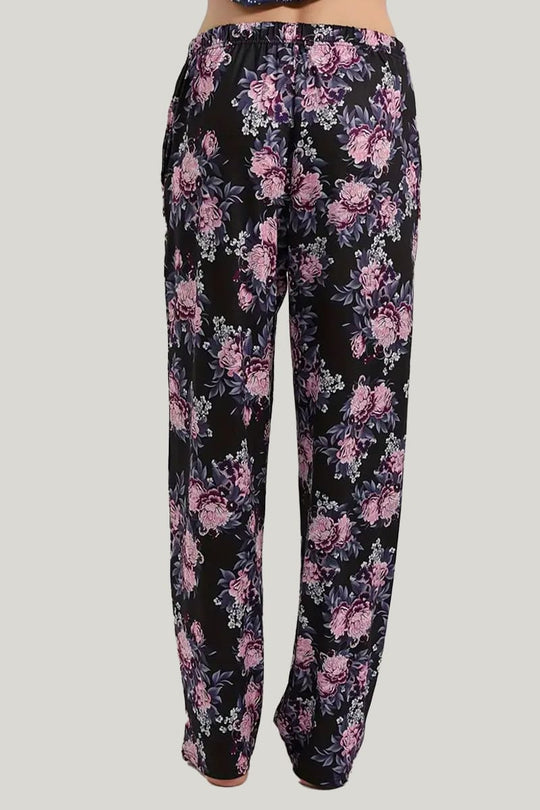 Women'S Casual Solid Color PJ Bottoms, Wide Waist Elastic Loose Bloomers