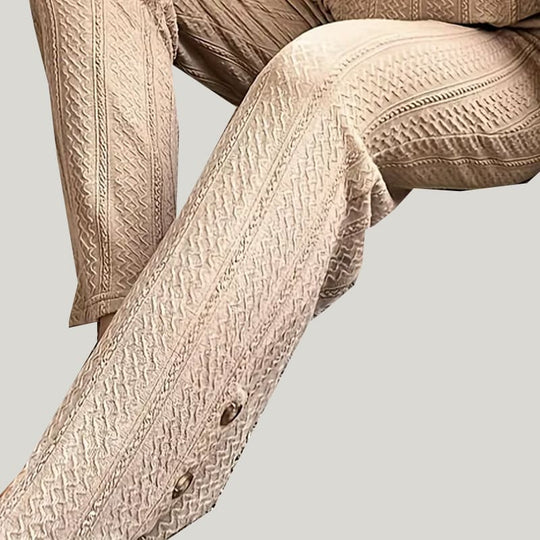 Women'S Casual Solid Color PJ Bottoms, Blended Elastic Pajama Pants