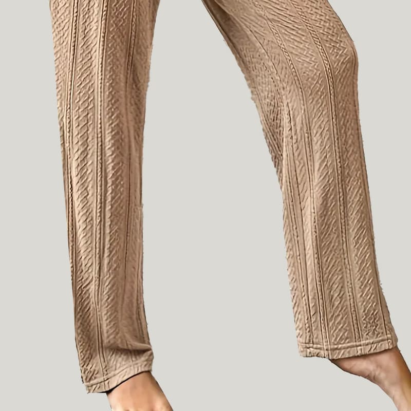 Women'S Casual Solid Color PJ Bottoms, Blended Elastic Pajama Pants