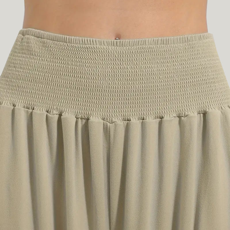 Women'S Casual Solid Color PJ Bottoms, Wide Waist Elastic Loose Bloomers
