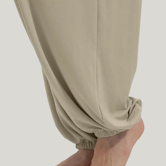 Women'S Casual Solid Color PJ Bottoms, Wide Waist Elastic Loose Bloomers